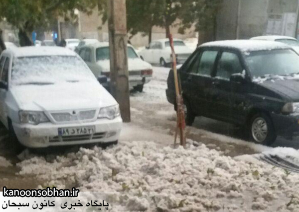 تصاویر جدید بارش شدید و غیرمنتظره تگرگ در خرم آباد لرستان