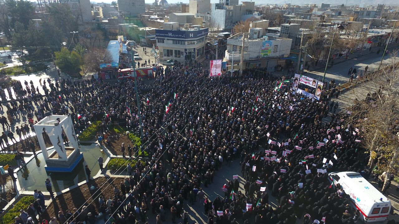 تصاویر هوایی حماسه مردم کوهدشت در محکومیت اغتشاشگران