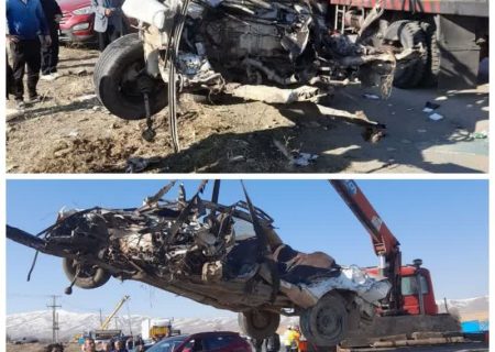 پنح نفر کشته در اثر برخورد کامیون و خودرو سمند در محور توره به بروجرد
